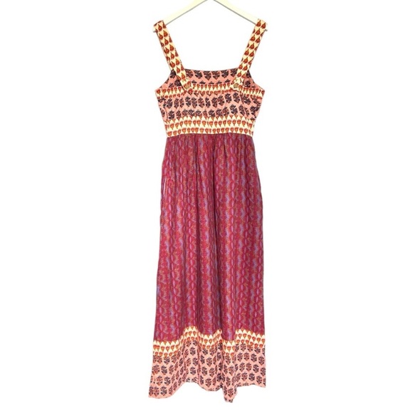 Faherty Grace Maxi Dress Bali Bloom Linen Size L - Picture 8 of 15